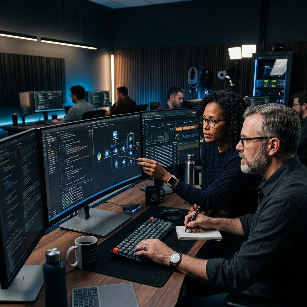 GloryByte Senior Software Engineers Collaborating in Modern Studio